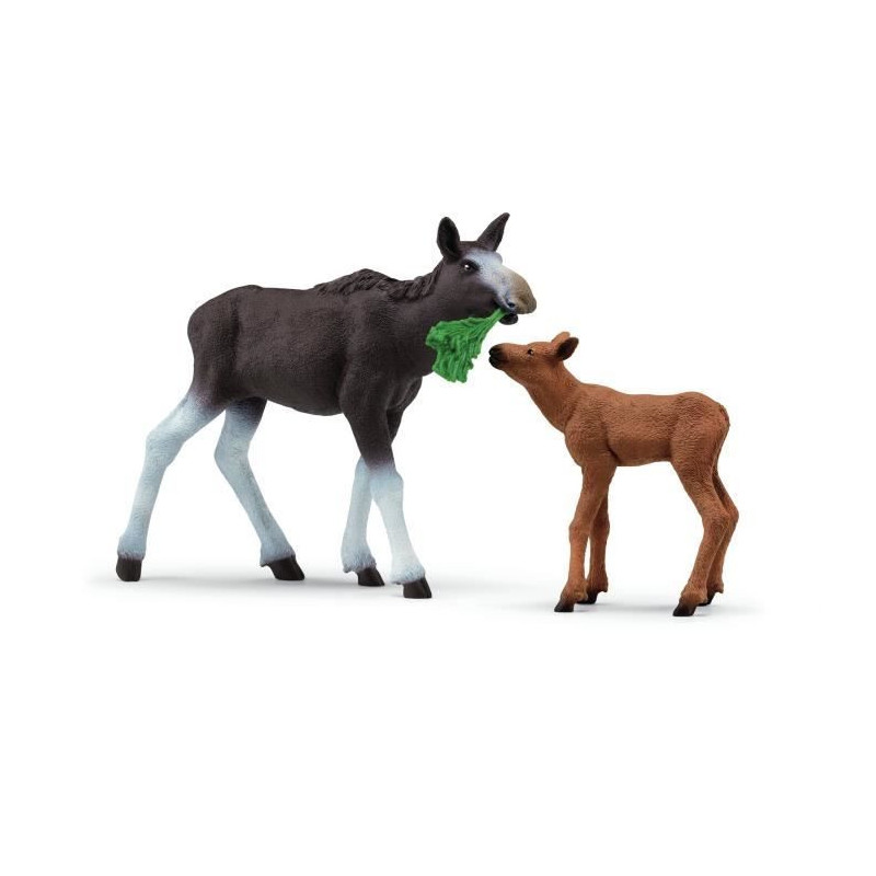 Moose with Calf Figurines, Wild Animals, Schleich 42629 Wild Life, For