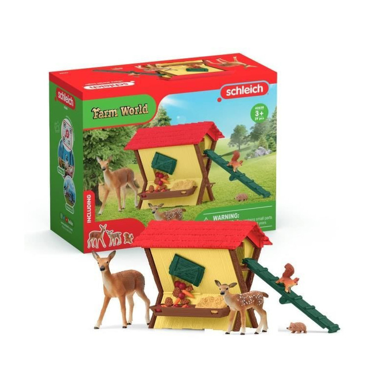 Forest Animal Hut, Schleich 42658 Farm World Chest, for Children from