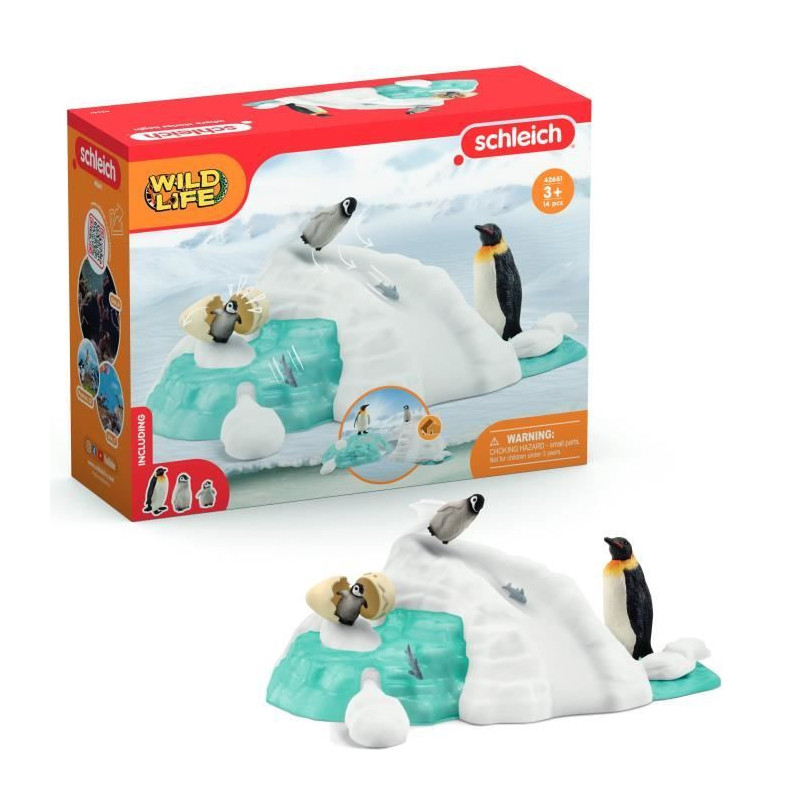 Schleich 42661 Wild Life Penguin Family on the Ice Floe Figurines for