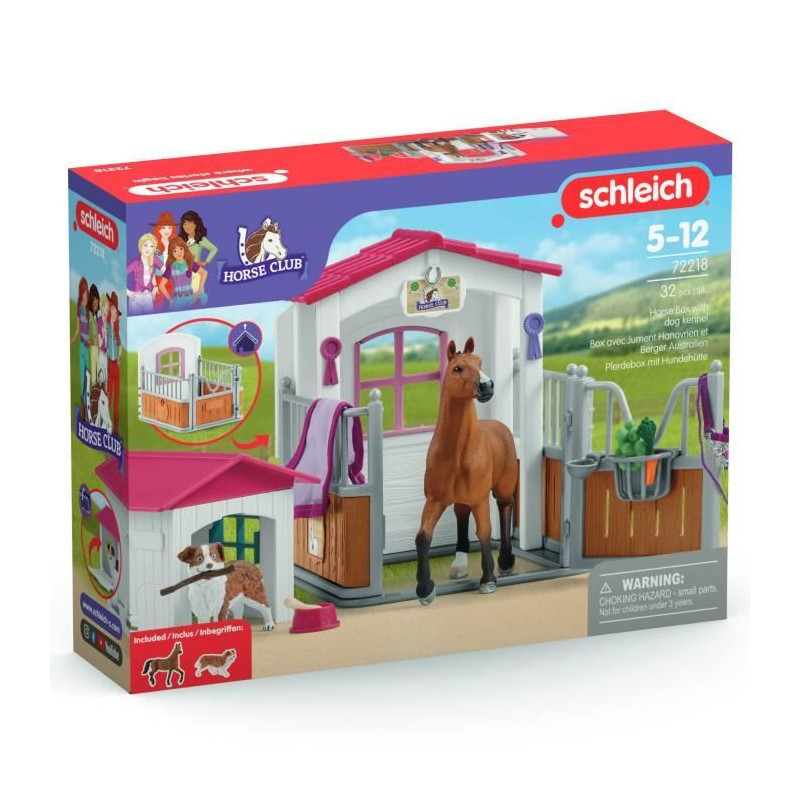 Box with Hanoverian Mare and Australian Shepherd, Horse Figurine and A