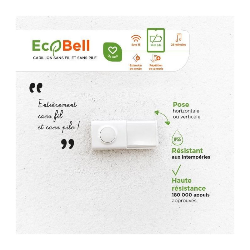 Wireless plug-in chime without battery - EcoBell 100 Plug - SCS SENTIN