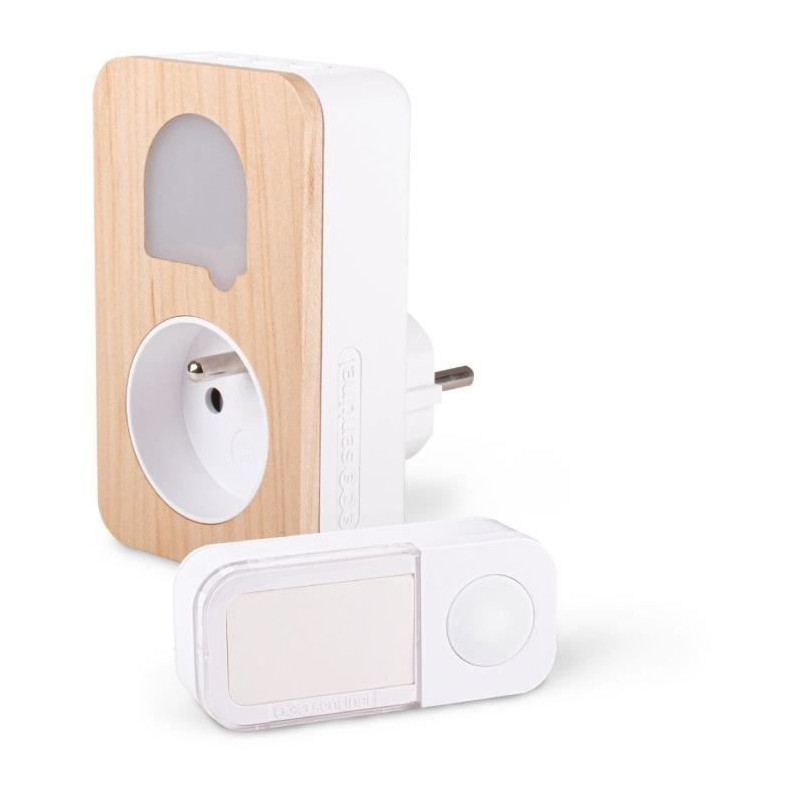 Wireless and battery-free doorbell with integrated socket - SCS SENTIN