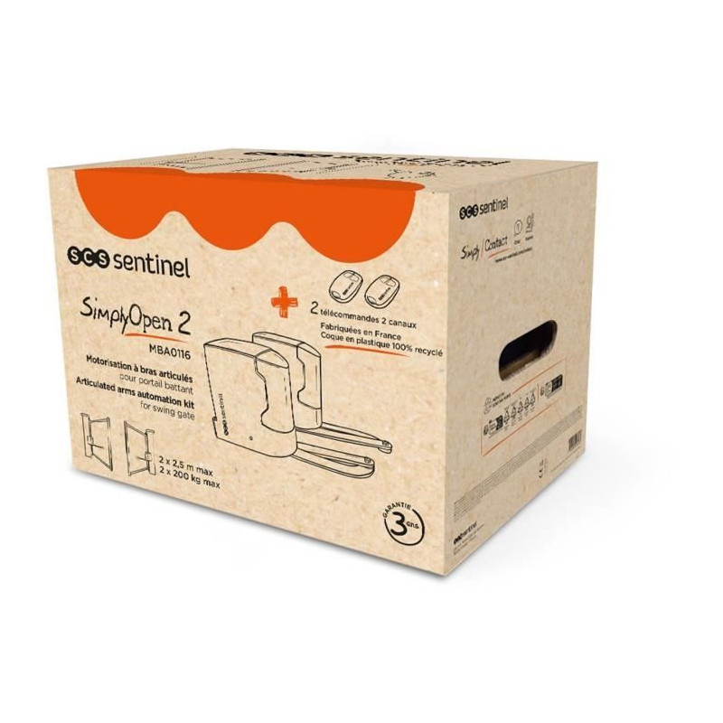 Motorization of articulated arm gates - SCS SENTINEL - SimplyOpen 2