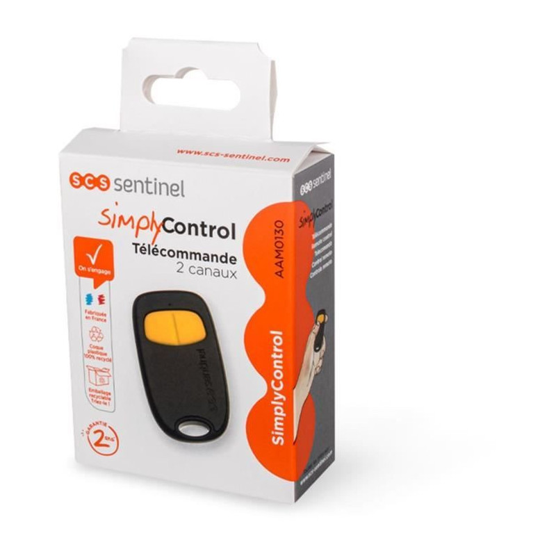 2-channel remote control - SCS SENTINEL - SimplyControl - Yellow, rang