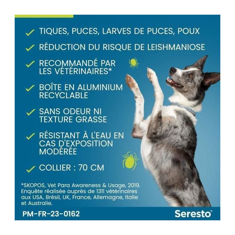 Seresto Large Dog Anti-Puaces and Anti-Tiques necklace +8kg 2 units