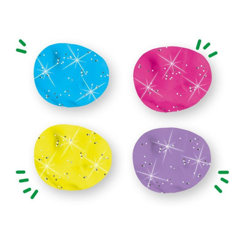 Feel good modeling clay - Glittery (4x90gr) - SES CREATIVE
