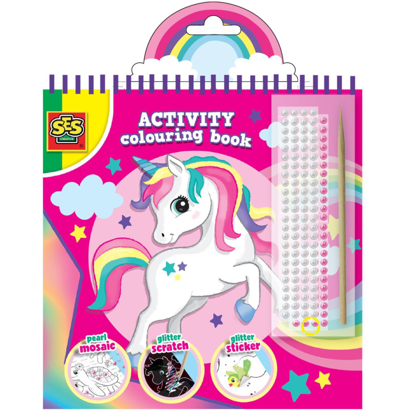 Stepped 3 in 1 sequin coloring activity book