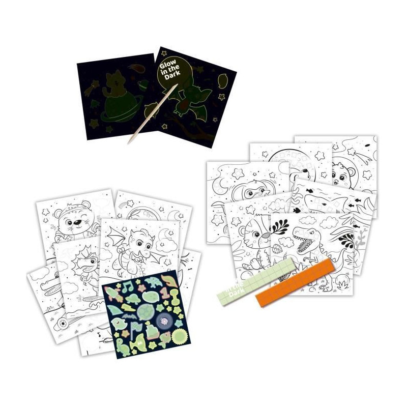 Phosphorescent 3 in 1 Phosphorescent Coloring Box