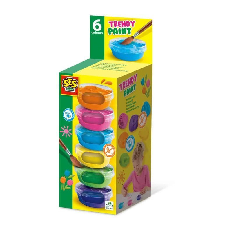 Gouache trendy (6x45ml) - SES CREATIVE - Bright and opaque colors, 6 g
