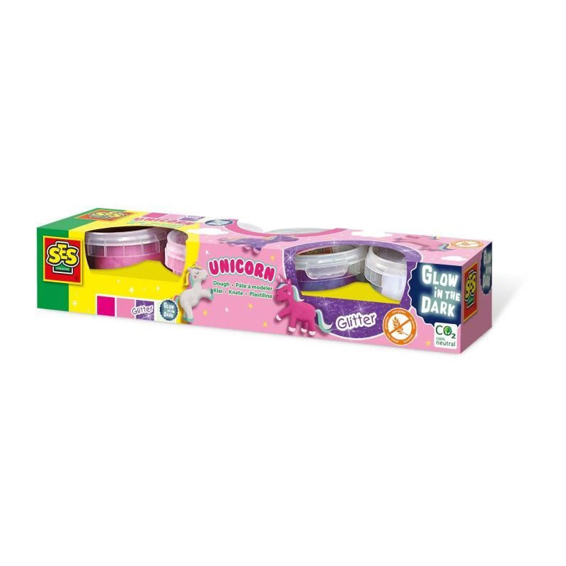 Unicorn modeling clay 4x90 g - SES CREATIVE - Specially designed to cr