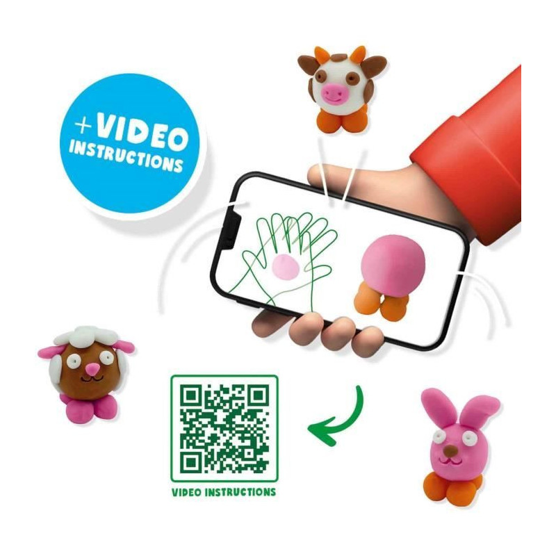 FunDo Play Dough - Farm Animals (3x90gr-1x40gr) - SES CREATIVE - Inter
