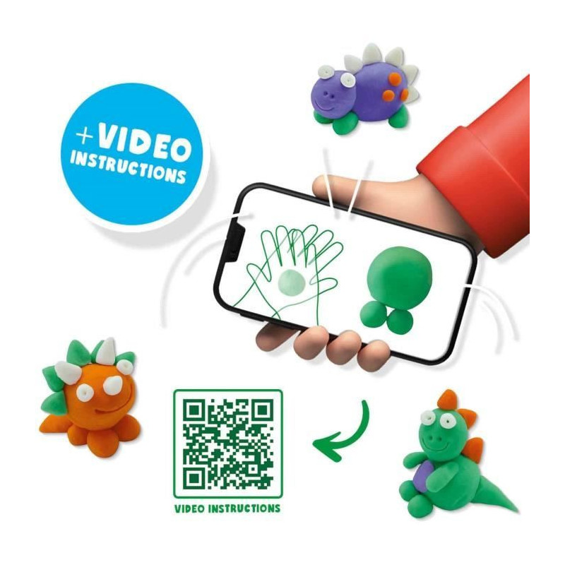 FunDo Modeling Clay - Dinosaurs (3x90gr-1x40gr) - SES CREATIVE - Inter