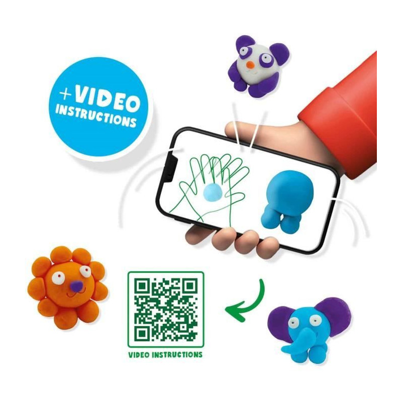 FunDo Play Dough - Wild Animals (3x90gr-1x40gr) - SES CREATIVE - Inter