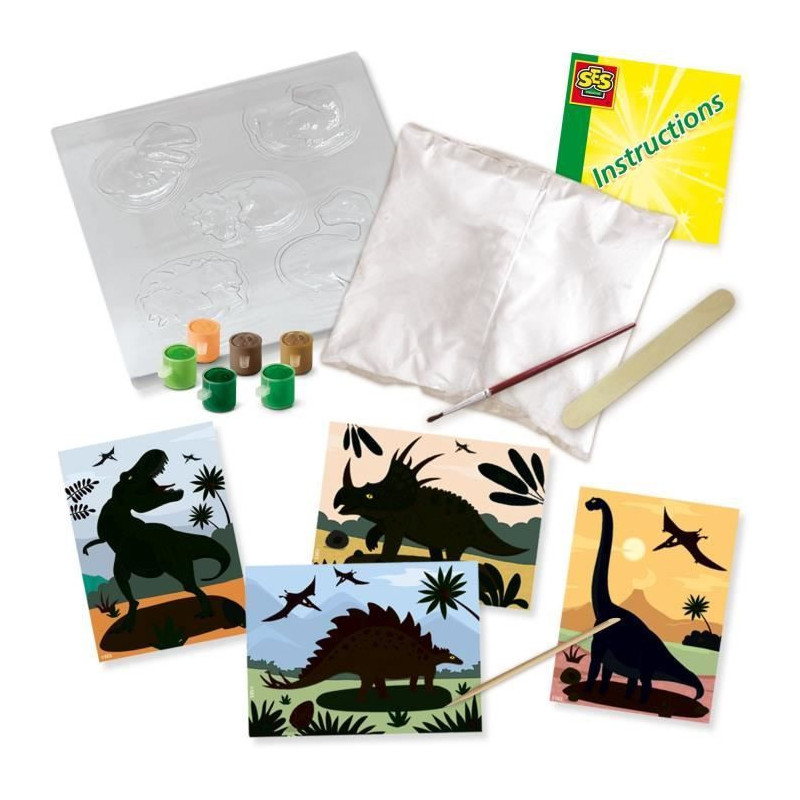 2 in 1 Dinosaurs - Molding, painting and scratching - Creative hobbies