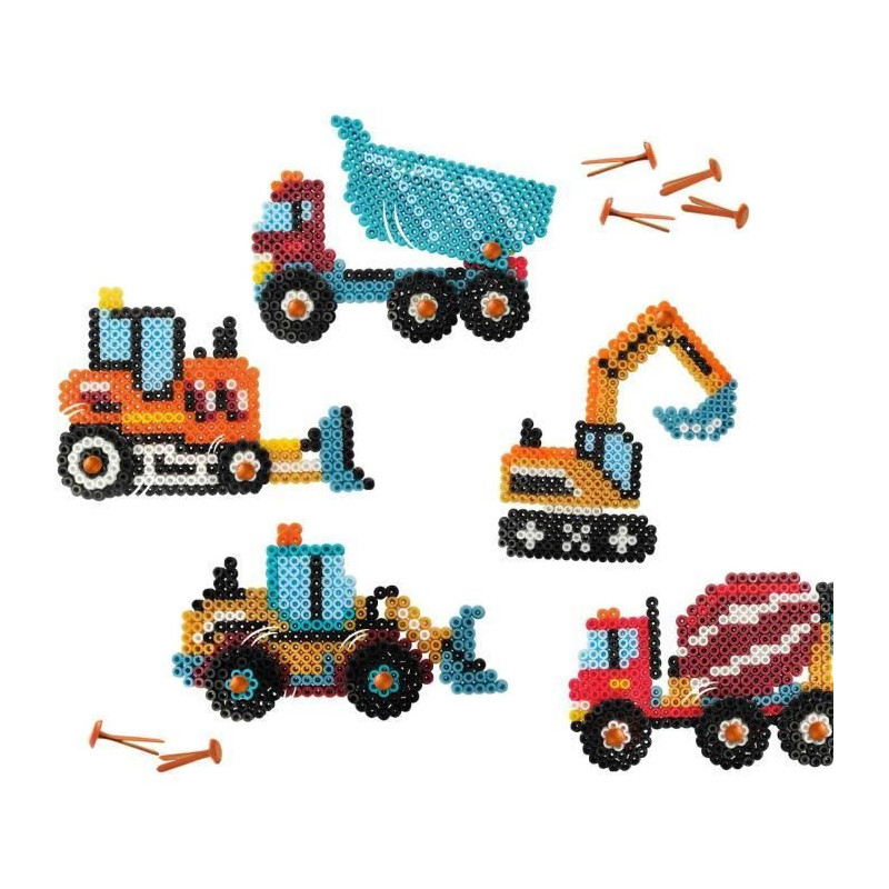Ironing beads - Construction trucks - SES CREATIVE - Create 5 types of