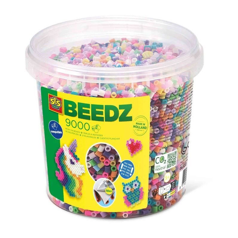 Ironing beads mix - 9000 trendy boxes - SES CREATIVE - 9000 brightly c