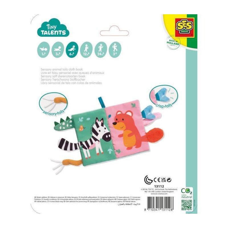 Sensory Fabric Book with Animal Tails