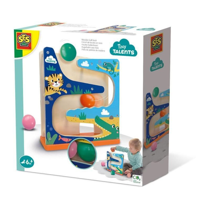Wooden ball circuit - Crocodile - SES CREATIVE
