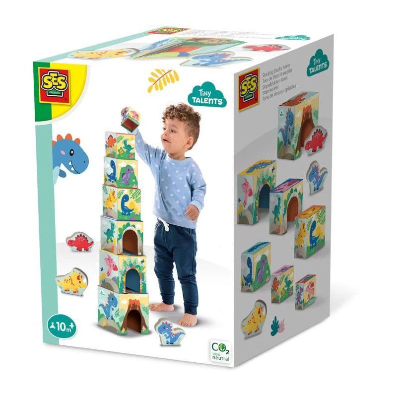 Stacking tower with dinosaur figures - Skill game - SES CREATIVE - Sta