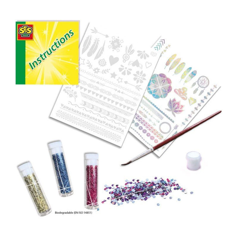 3 in 1 glamour tattoos - SES CREATIVE - Multicolor - White - For child