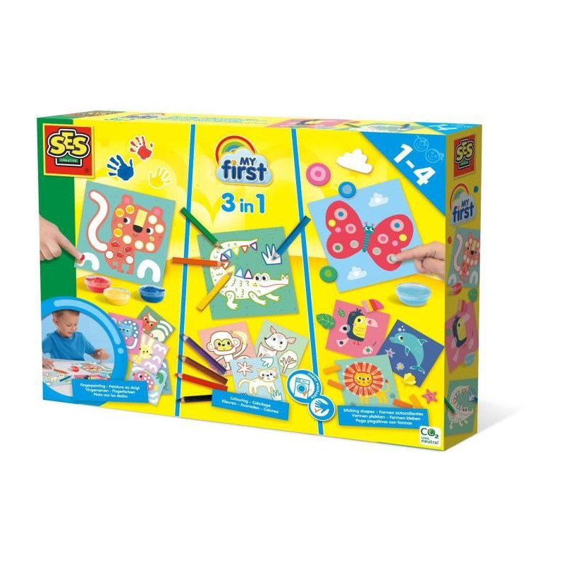 SES CREATIVE - My first - 3 in 1 Finger painting, coloring and sticker