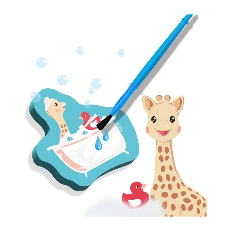Sophie La Girafe - Water coloring in the bath