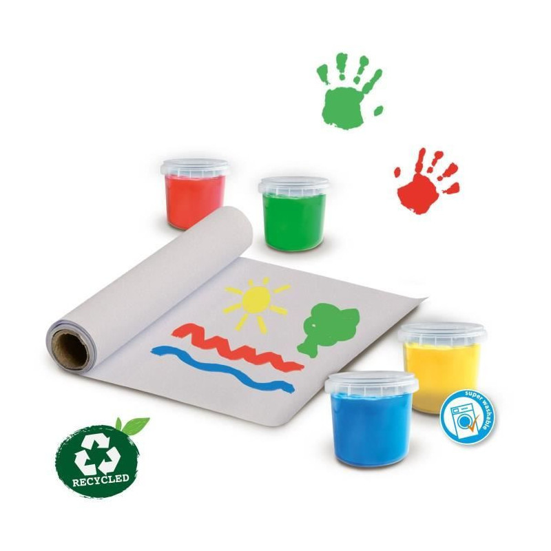 SES CREATIVE - Finger painting kit with Eco apron - 100% recycled