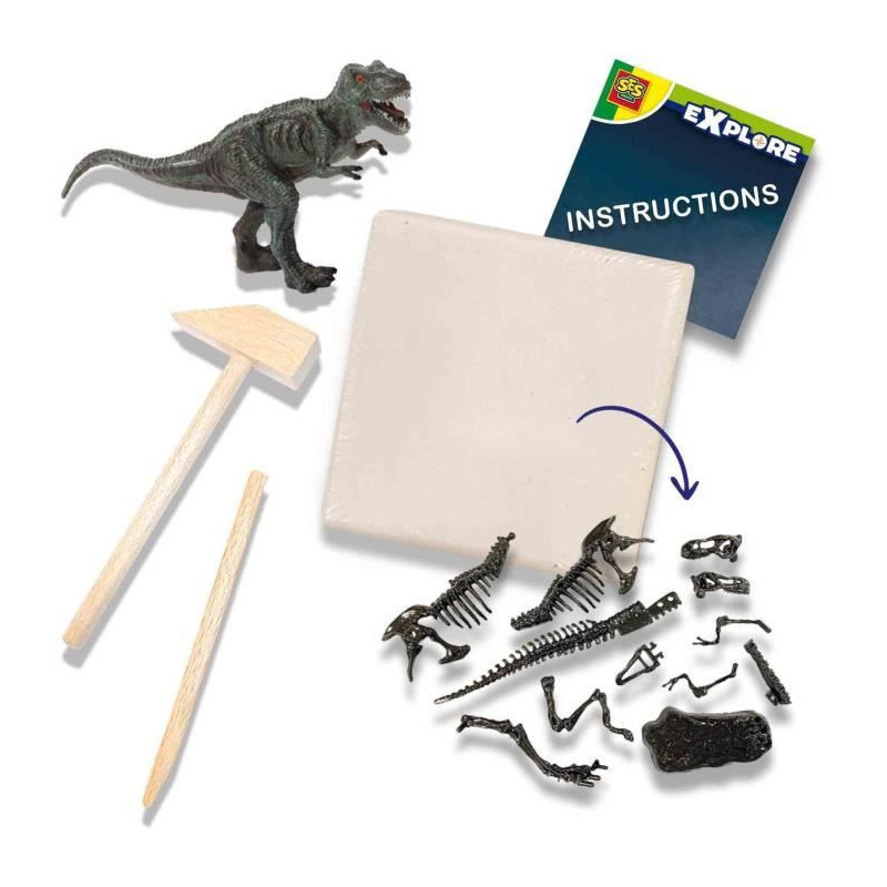 2 in 1 Dinosaur and Skeleton Dig - T-rex - SES CREATIVE