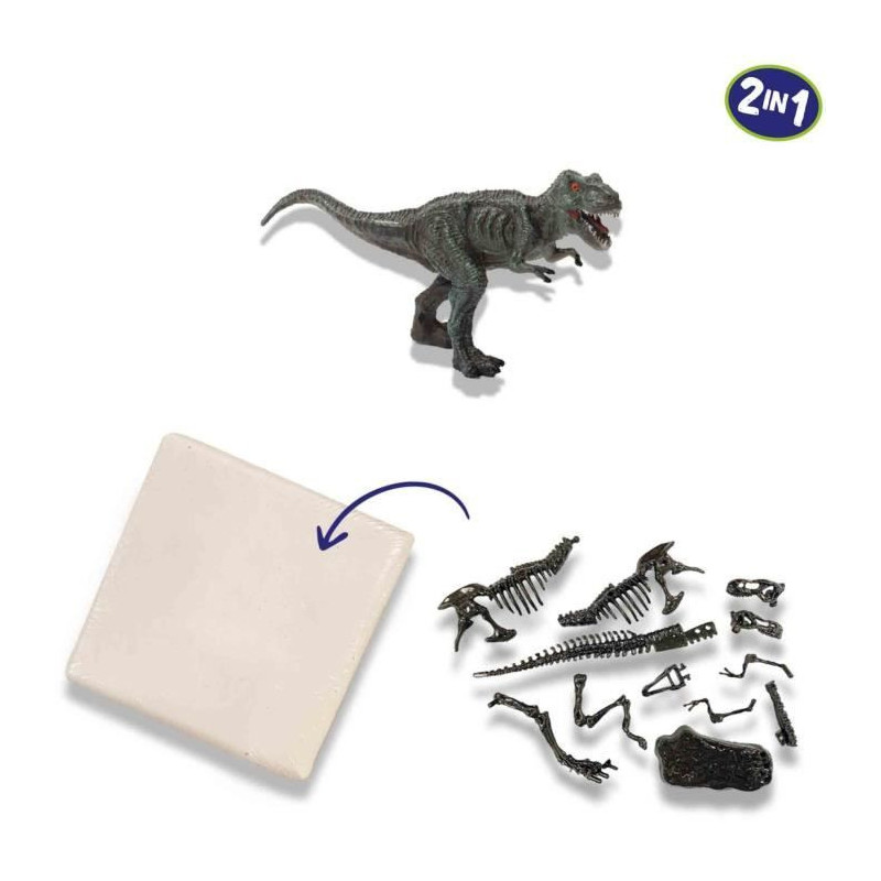 2 in 1 Dinosaur and Skeleton Dig - T-rex - SES CREATIVE