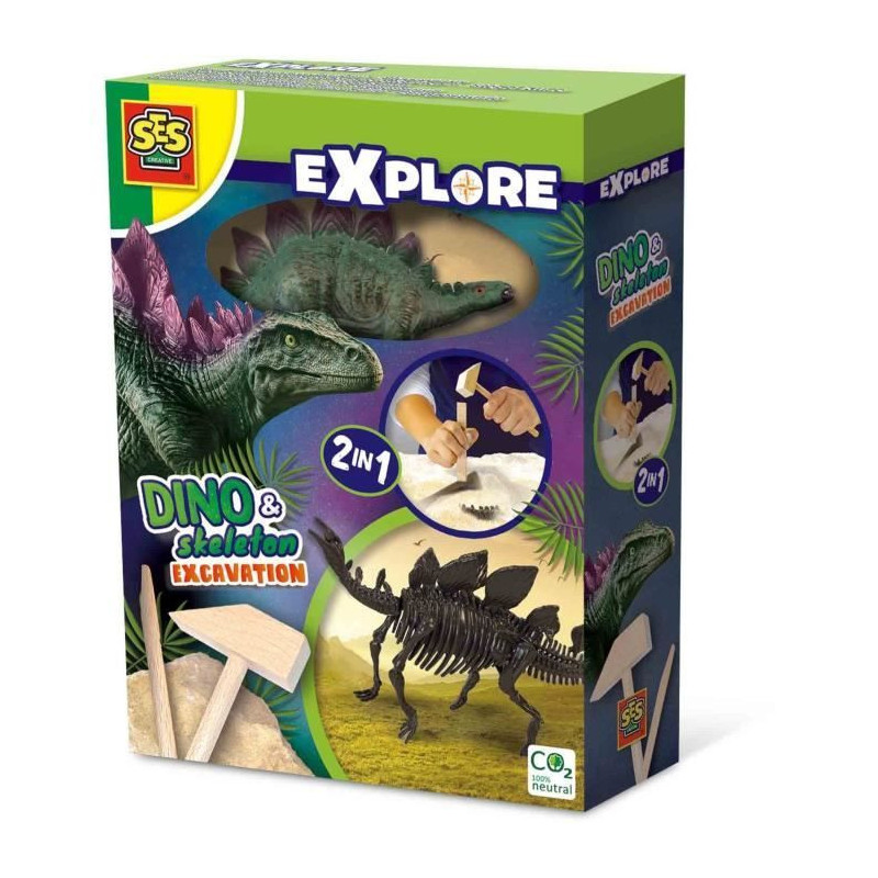 2-in-1 Dinosaur and Skeleton Dig - Stegosaurus - SES CREATIVE