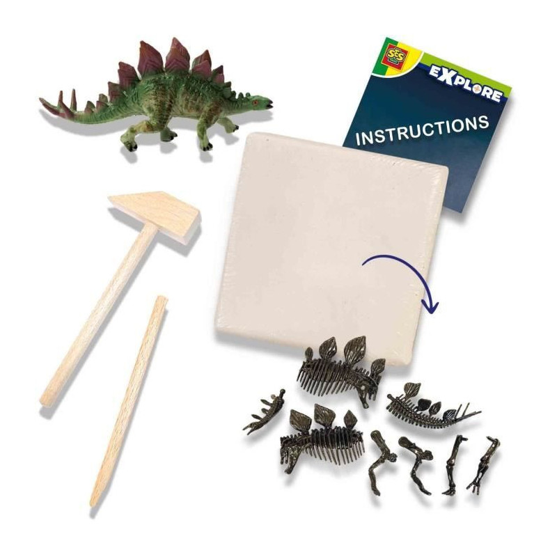 2-in-1 Dinosaur and Skeleton Dig - Stegosaurus - SES CREATIVE