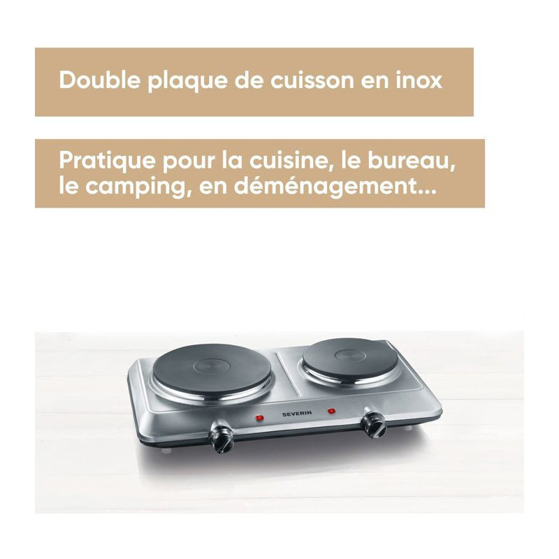 Severin DK1014 posable cast iron hob - stainless steel