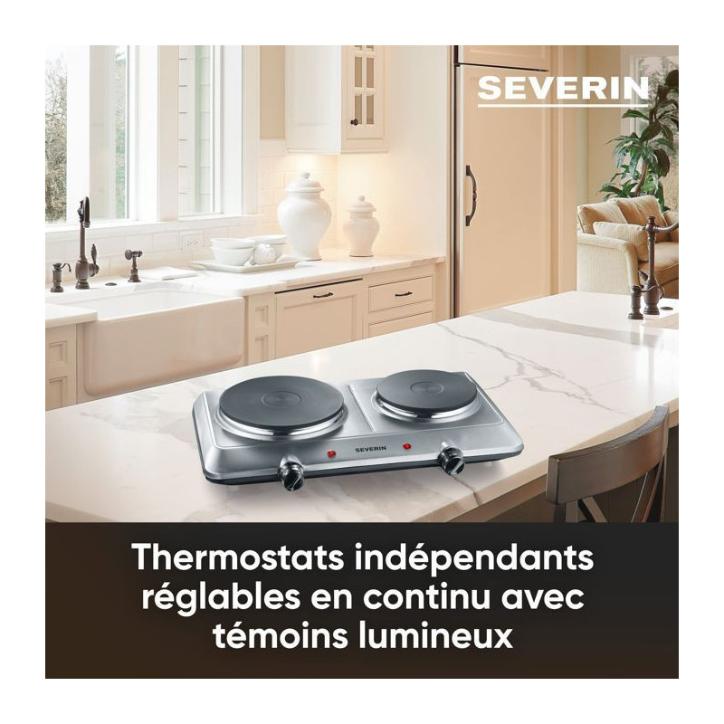 Severin DK1014 posable cast iron hob - stainless steel