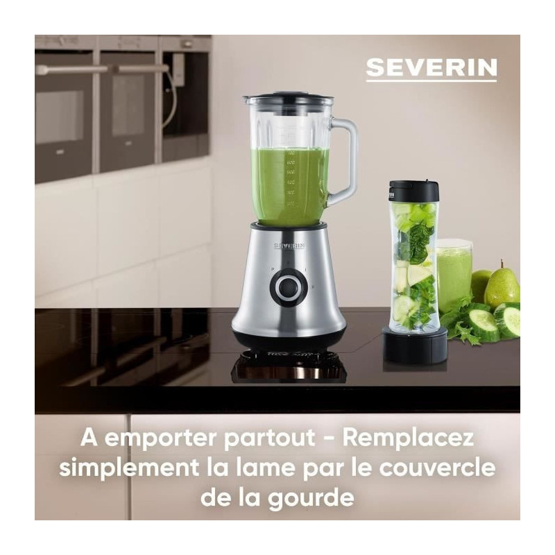 Severin SM3737 Classic Blender with Mix & Go - Stainless steel nutrien