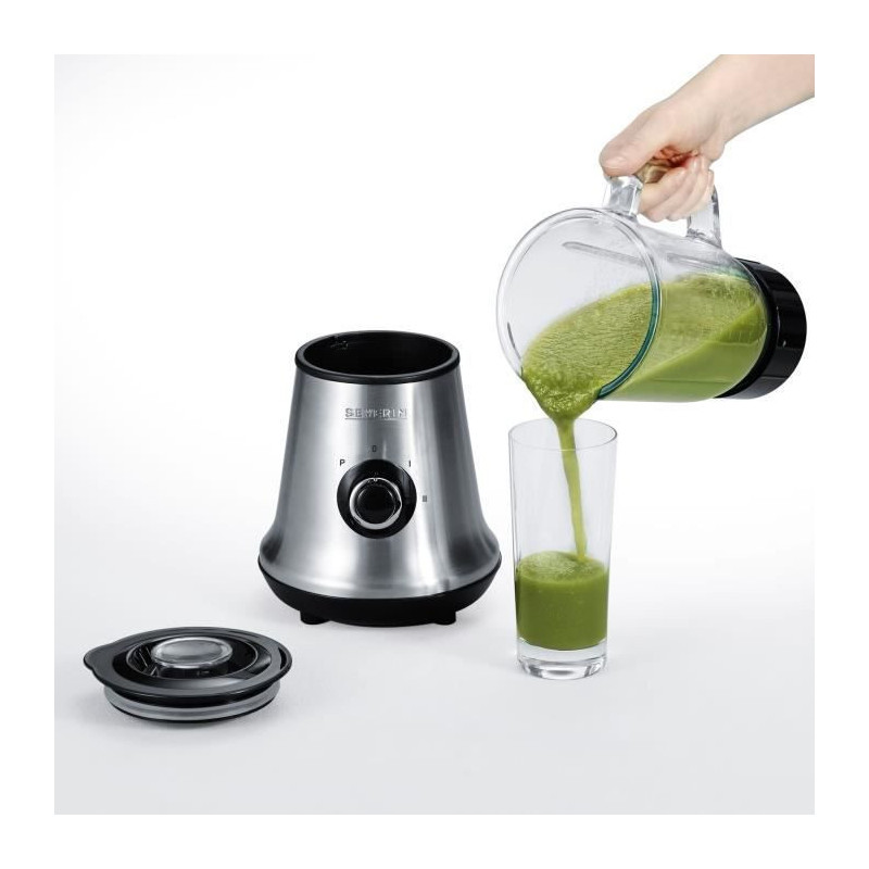 Severin SM3734 Blender, Glass container of 1L removable, 2 speeds + Pu