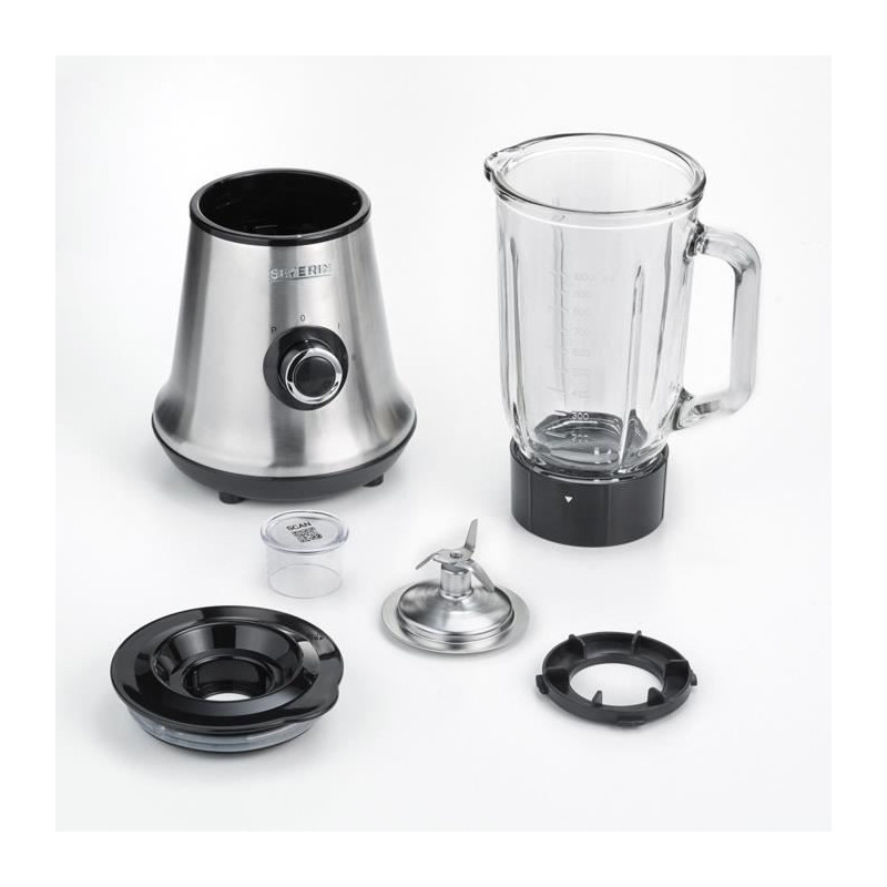 Severin SM3734 Blender, Glass container of 1L removable, 2 speeds + Pu