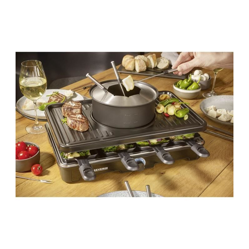 Raclette-Fondue combination - SEVERIN - RG2347 - 8 people - Fondue pot
