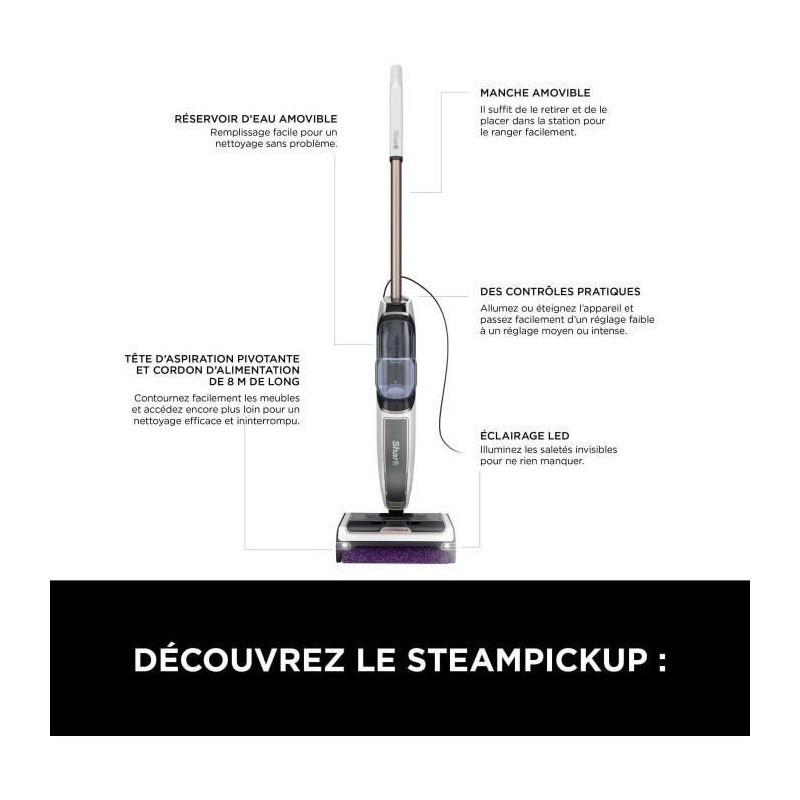 Shark SteamPickUp SD200EU - 3-in-1 Hard Floor Steam Mop - Separates We