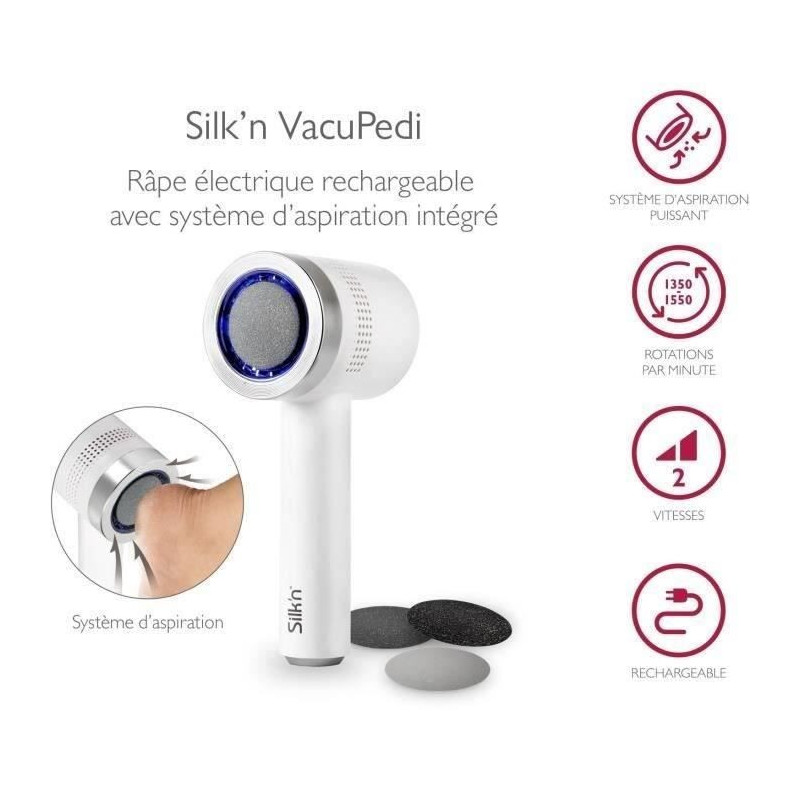 Silk'n Vacupedi Electric Callus Remover with Built-in Suction and 2 Fi