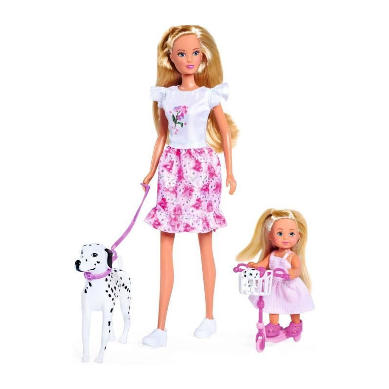 Steffi Love Dalmatian doll + Evi Love - 2 dolls 29 and 12 cm - 2 Dalma