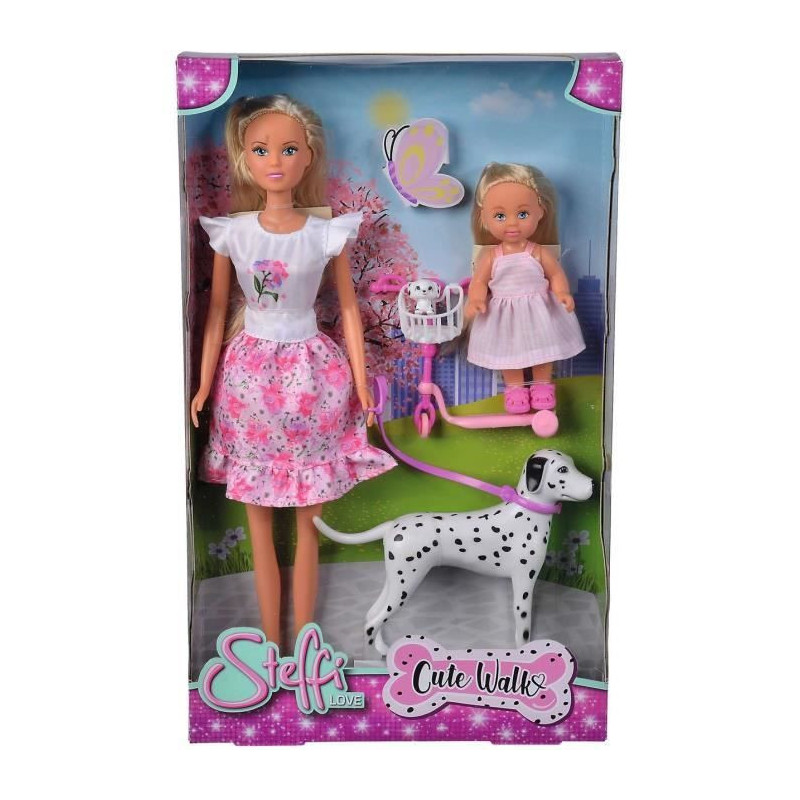 Steffi Love Dalmatian doll + Evi Love - 2 dolls 29 and 12 cm - 2 Dalma