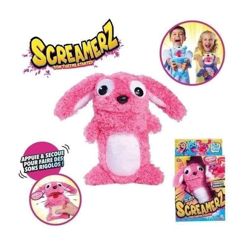 Smoby - Screamerz - Fun interactive plush toy - Rabbit - 27 cm - Noise