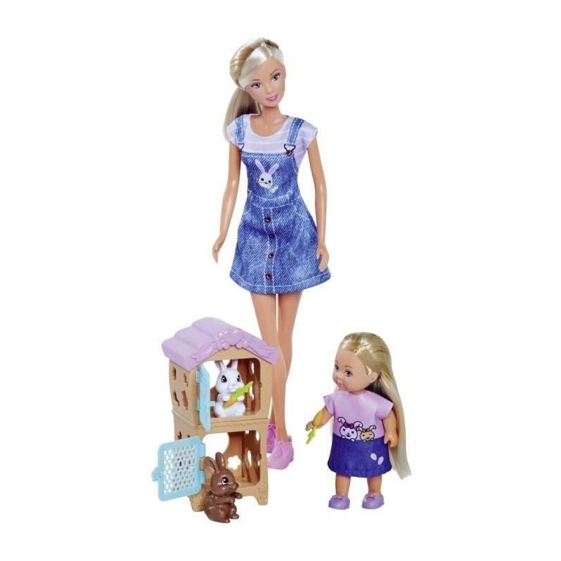 SIMBA - Steffi Love - Rabbit Family + Evi love - Fashion doll