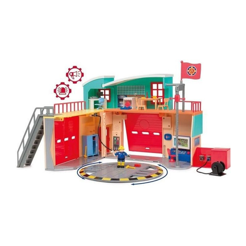 Pontypandy Smoby Fireman Sam Barracks with 1 figurine - Toy for childr