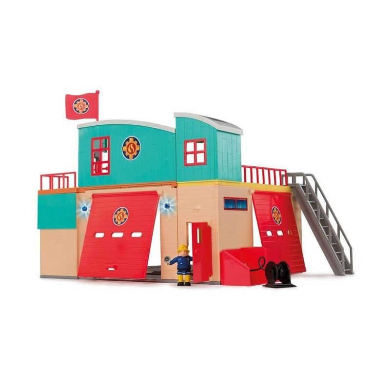 Pontypandy Smoby Fireman Sam Barracks with 1 figurine - Toy for childr