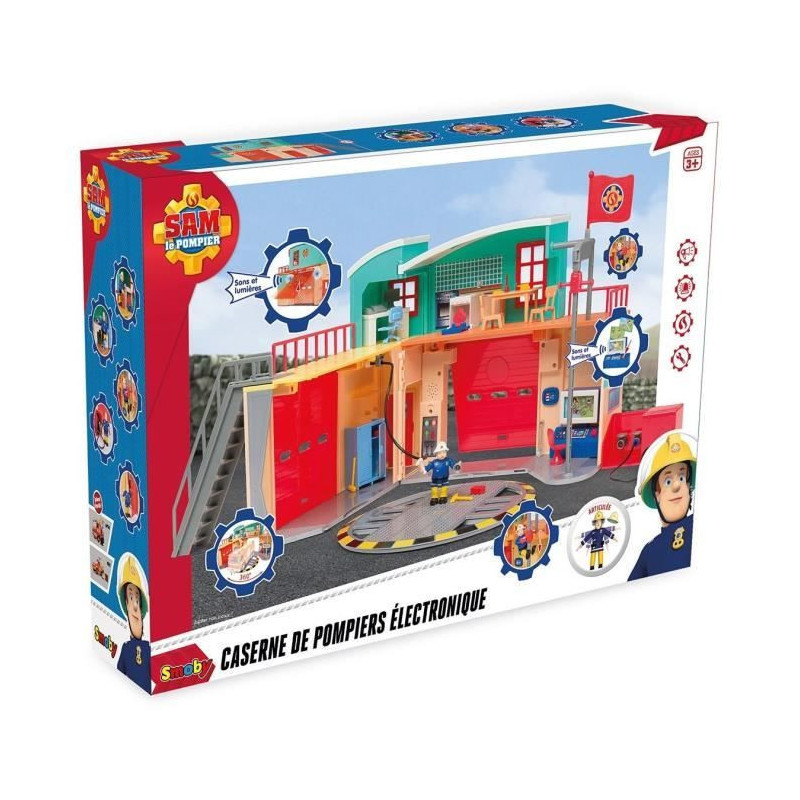 Pontypandy Smoby Fireman Sam Barracks with 1 figurine - Toy for childr