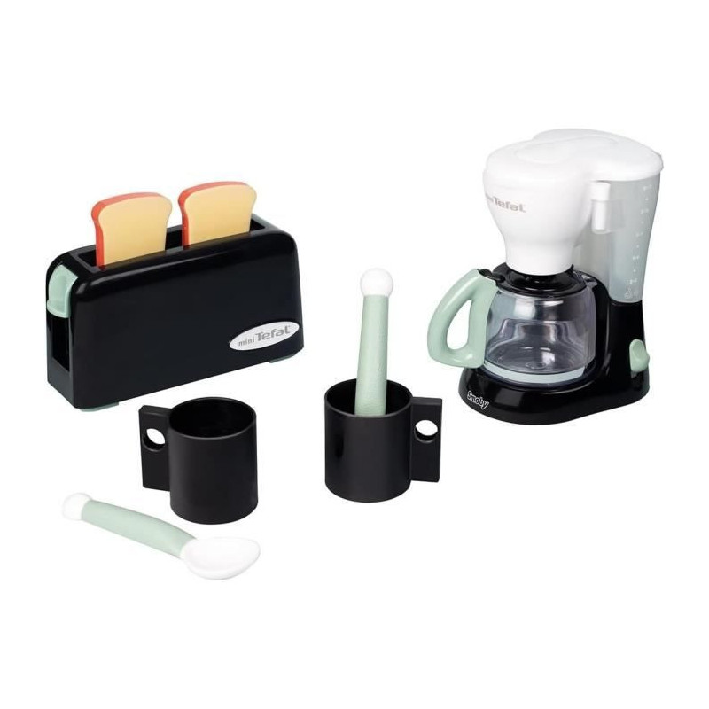 Tefal breakfast set - Smoby - Toaster + coffee maker + cups and spoons