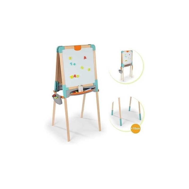 Smoby - Double-sided wooden board - Chalk and magnetic whiteboard - Fo