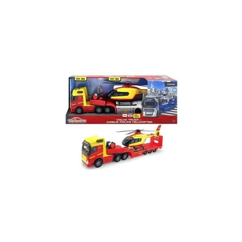 Truck with Police Helicopter Majorette GS 35 cm - MAJORETTE - White -