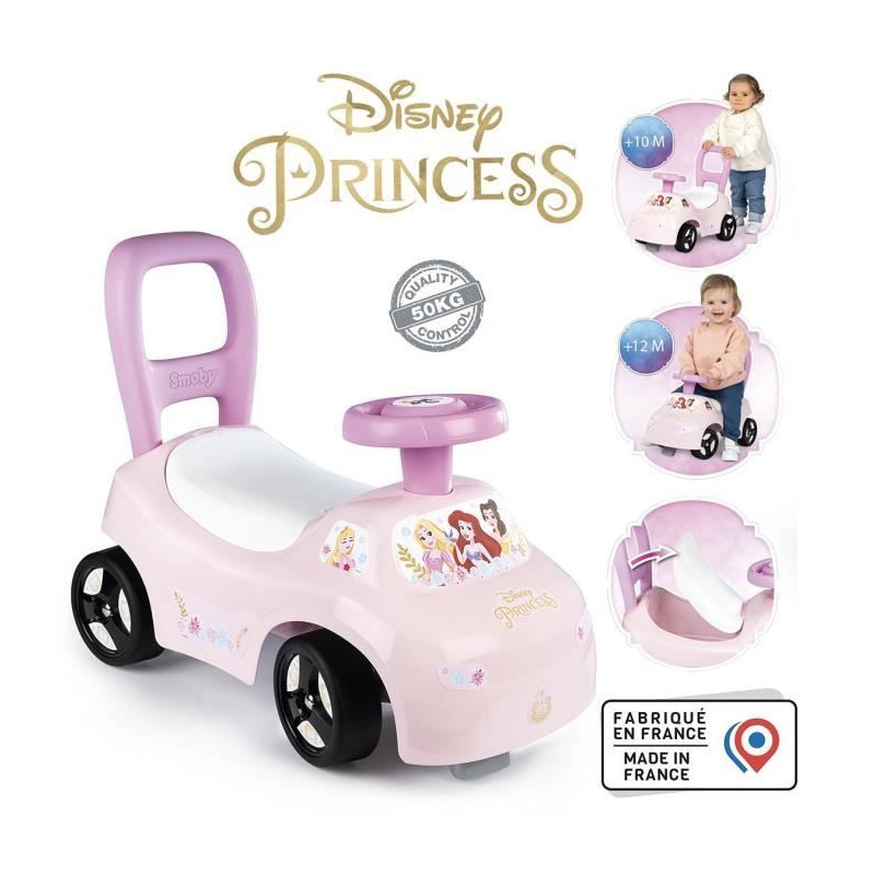 Smoby - 2 in 1 child car carrier - Disney Princess - Underseat storage